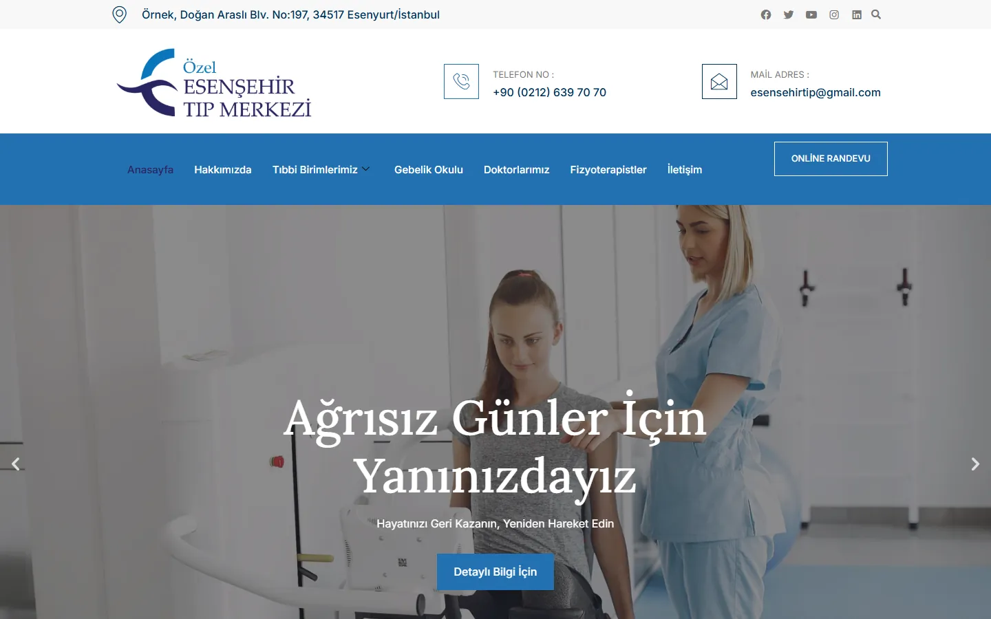 Özel Esenşehir Tıp Merkezi web sitesi — Marka Rengi Google SEO çalışması