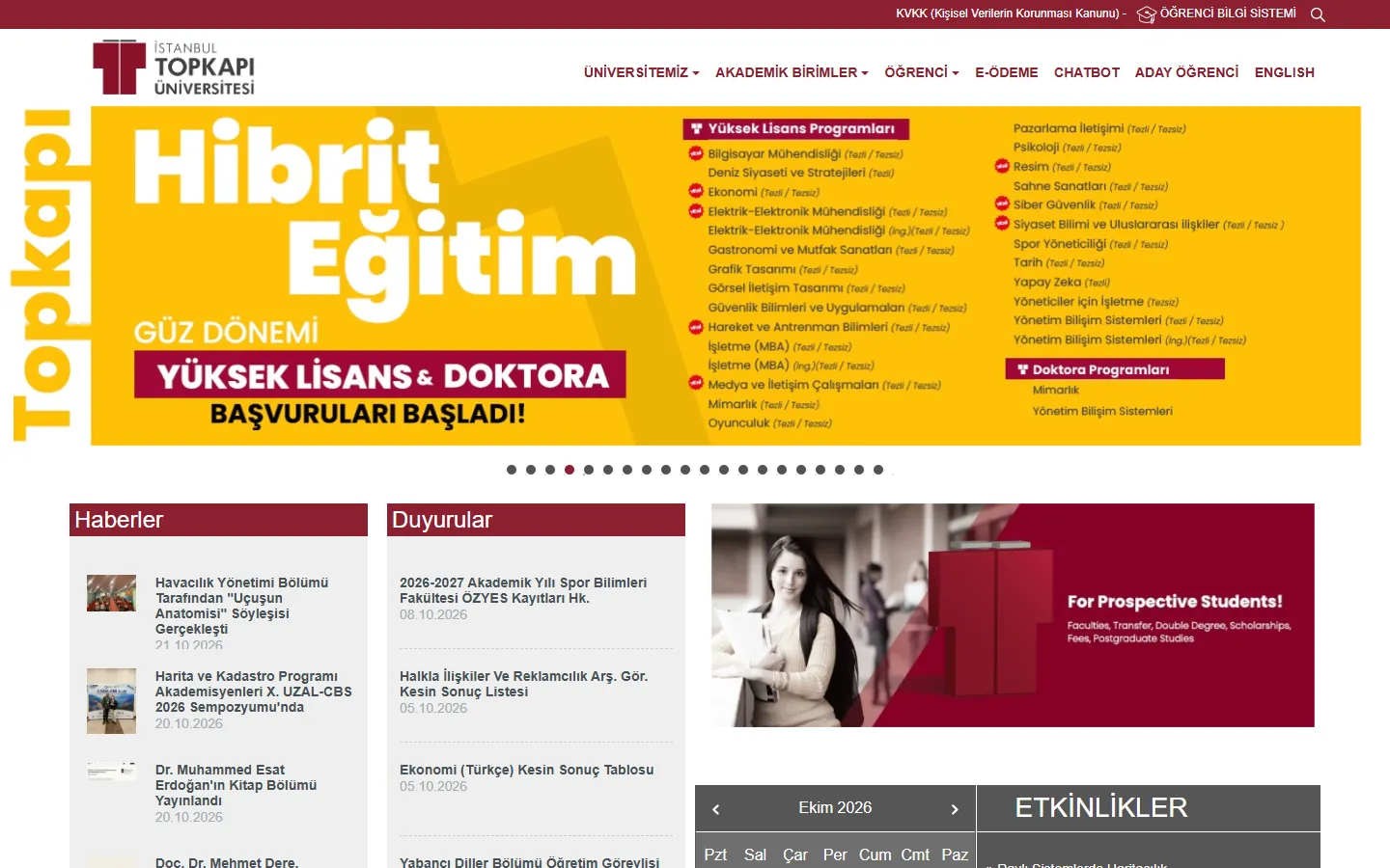 İstanbul Topkapı Üniversitesi web sitesi — Marka Rengi Google SEO çalışması